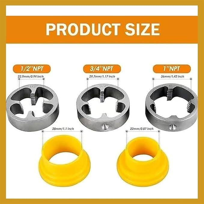 🌲Electric Drill Compatible PVC Pipe Threader Kit with Various Die Sizes - Image 16