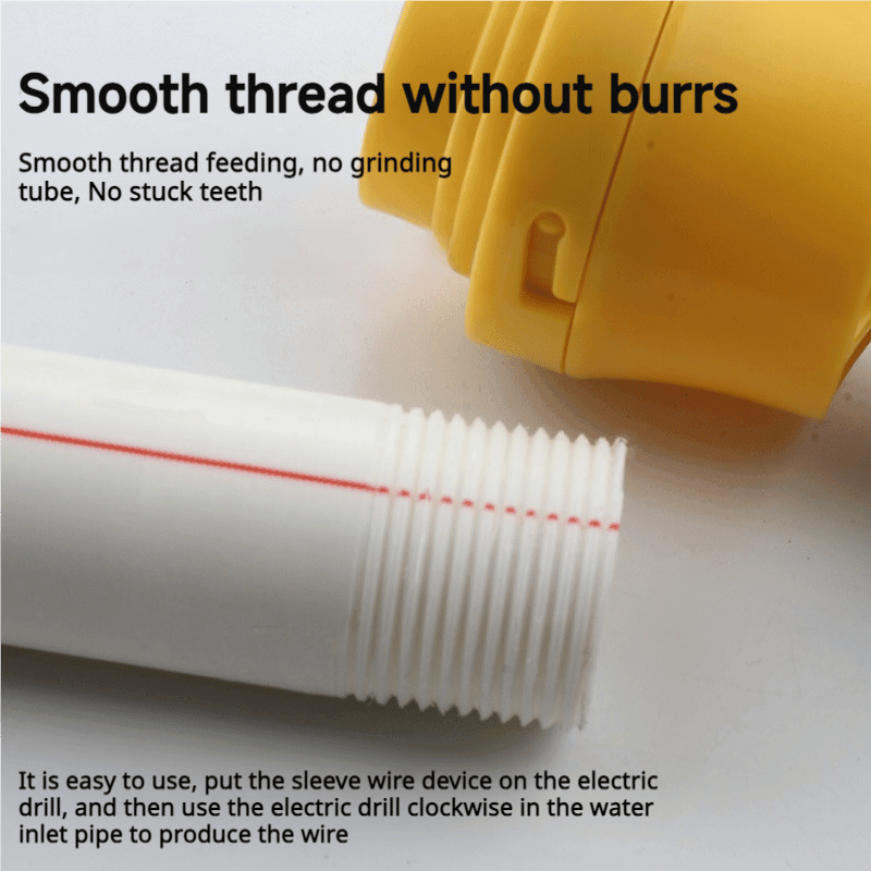 🌲Electric Drill Compatible PVC Pipe Threader Kit with Various Die Sizes - Image 12