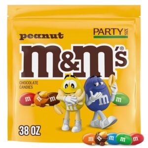 M&M'S Peanut Chocolate Movie Night Candy, Party Size Bag, 38 oz