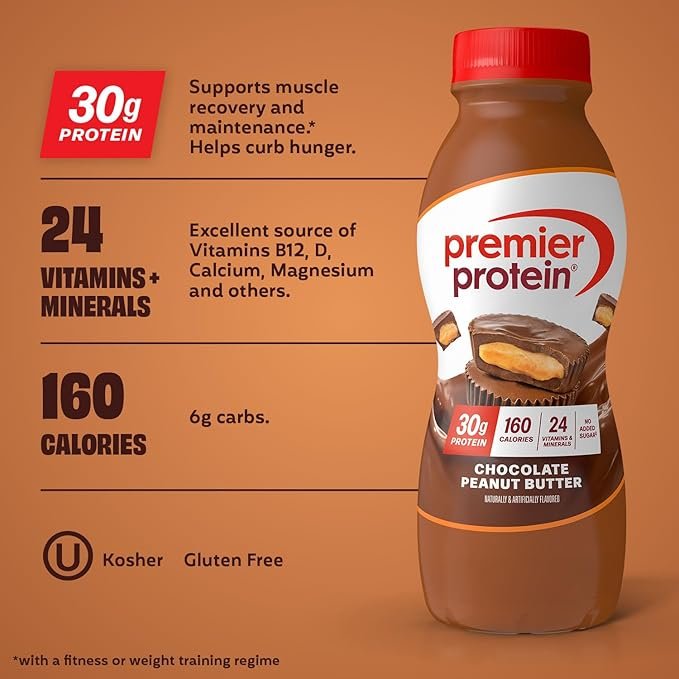 Premier Protein Shake, Chocolate Peanut Butter Liquid, 30g Protein, 1g Sugar & Shake, Cookie Dough, 11.5 Fl Oz (12 Pack) - Image 5