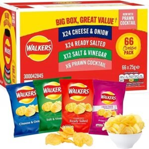 Kandy Collection Sold by - Giant Crisps Multipack Snack Box - Pack of 66 x 25g Assorted Classic Walkers Crisps