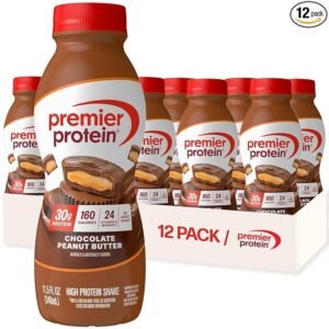 Premier Protein Shake, Chocolate Peanut Butter Liquid, 30g Protein, 1g Sugar & Shake, Cookie Dough, 11.5 Fl Oz (12 Pack)