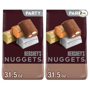 HERSHEY'S NUGGETS Assorted Chocolate Candy Party Bag, 31.5 oz (Pack of 2)  Shipped With a Cold Packs