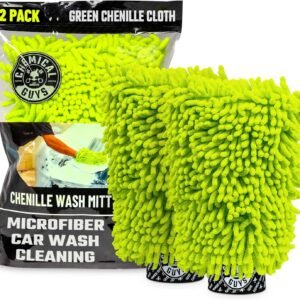 Chemical Guys Chenille Premium Scratch-Free Microfiber Wash Mitt for Car Washing - 2 Pack