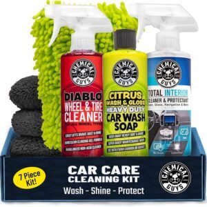 Chemical Guys Car Cleaning Kit - with Car Wash Soap,  Interior and Exterior Wash  - 5 Item Kit