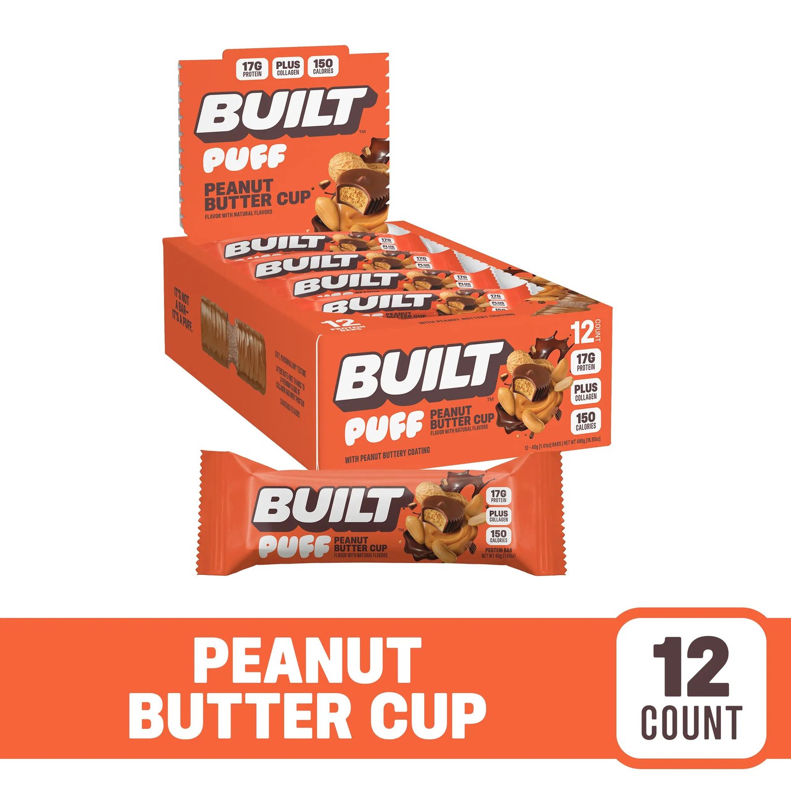 BULT Bar, Puff Proten Bar Sack, Peanut Buter Puff, 12 Coun Box - Image 2
