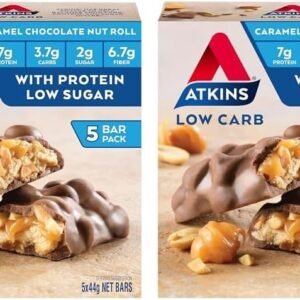 Atkins Caramel Chocolate Nut Roll Snack Bar 5 Pack