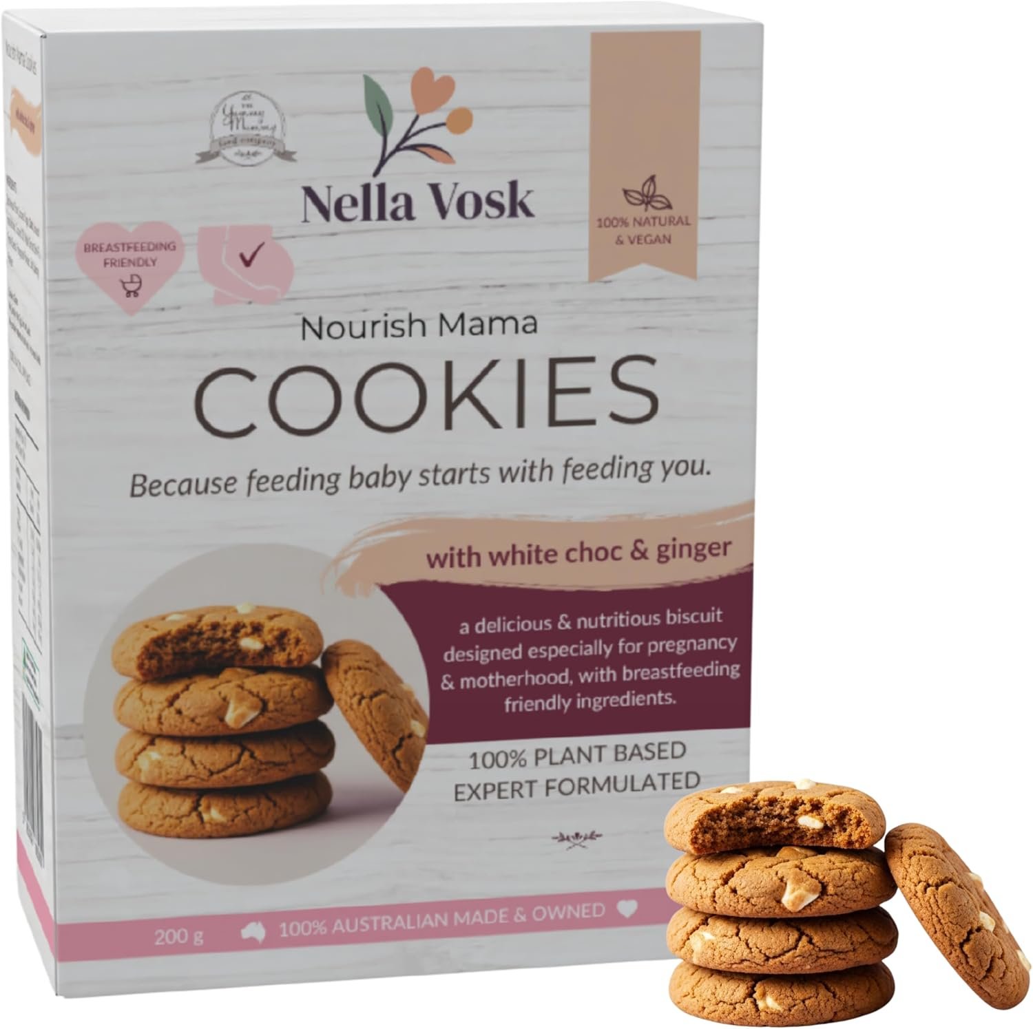 Nella Vosk Lactation Cookies – (White Choc & Ginger)