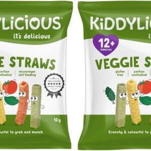Kiddylicious - Veggie Straws - Delicious Snacks for babies - Suitable for 12+ Months - 12g