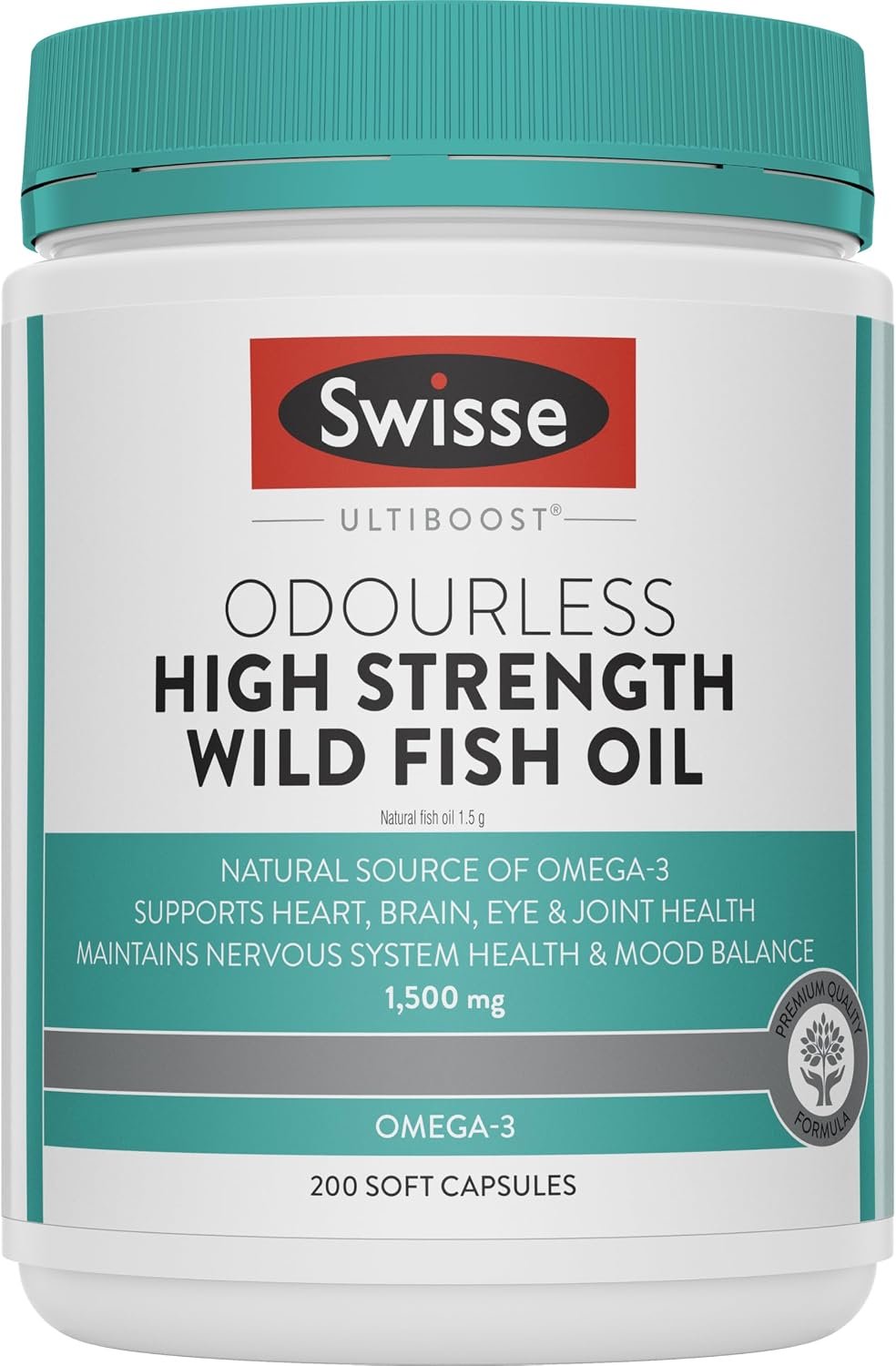 Swisse Ultiboost High Strength Odourless Wild Fish Oil 200 Capsules
