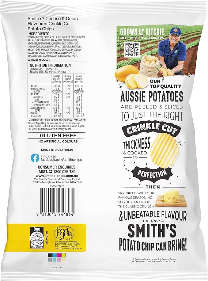 Smith's Crinkle Cut Variety Pack, 170g x 8 - Image 3