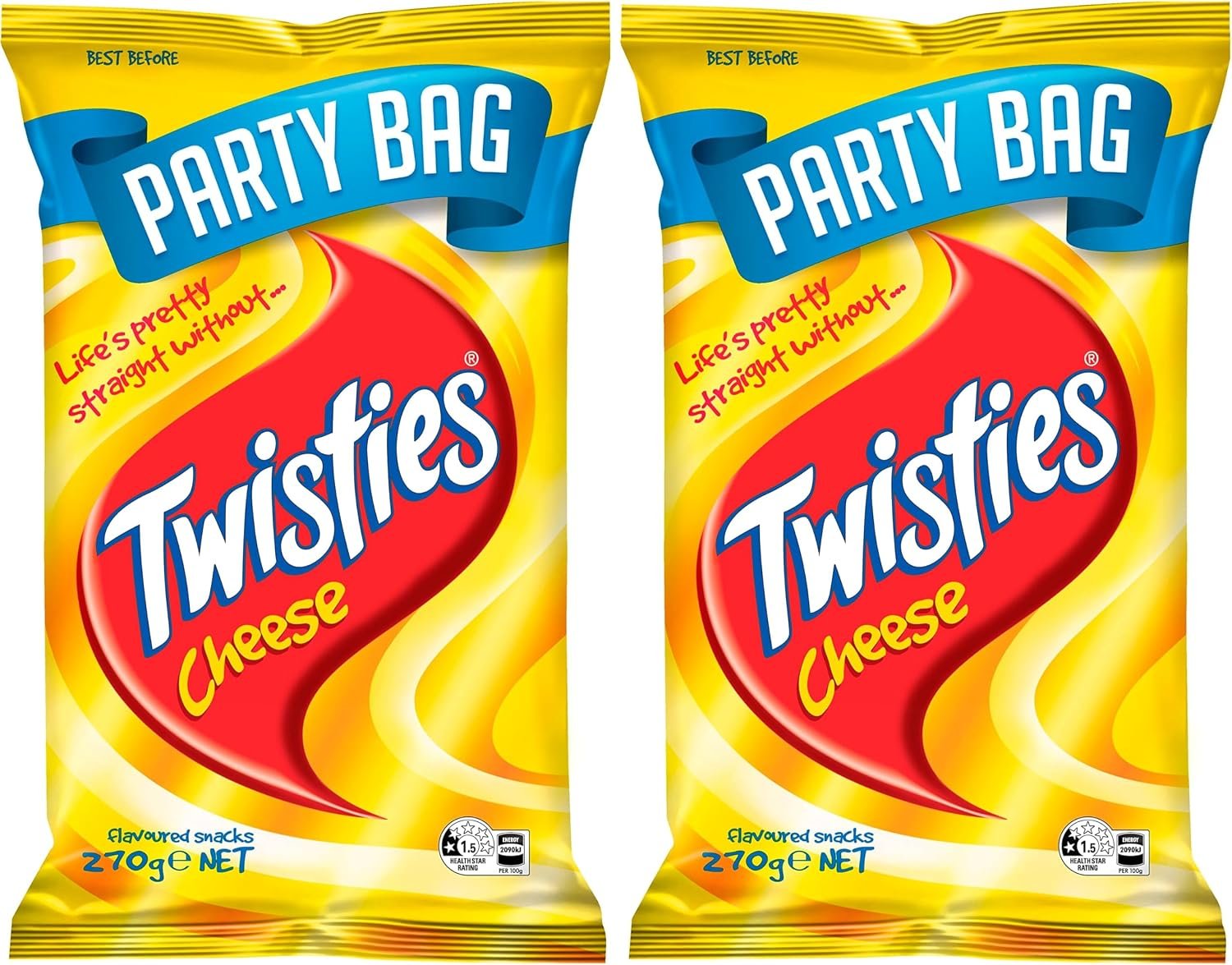 Smiths Twisties Cheese Snacks Party Size Share Pack 270g