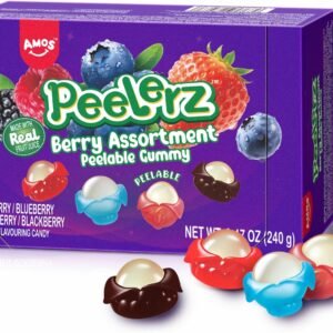 Amos Peelerz Peelable Gummies, 240g Gift Box 10 Individual Pouches