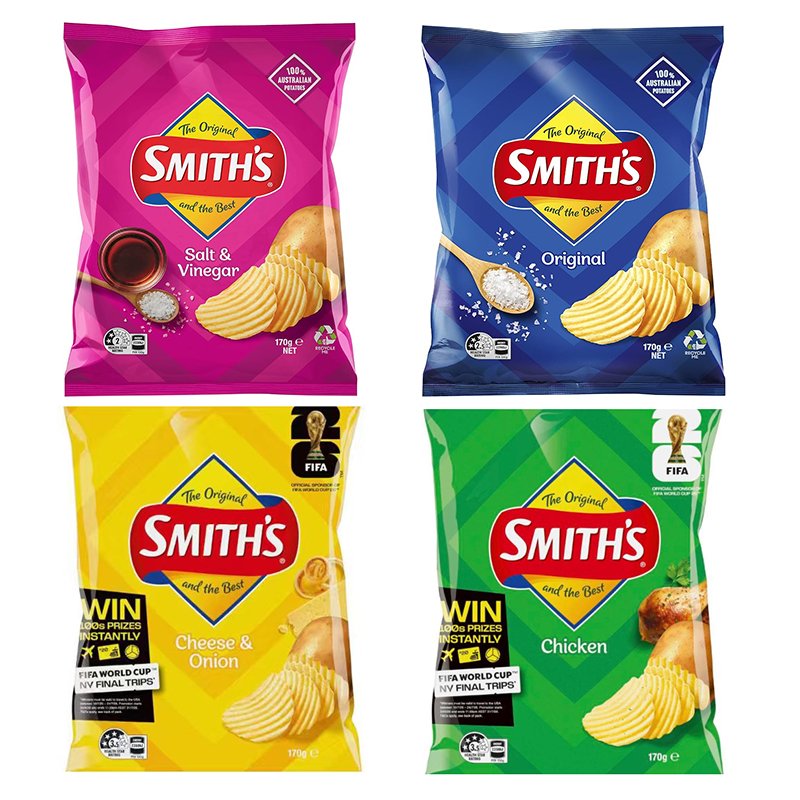 Smith's Crinkle Cut Variety Pack, 170g x 8